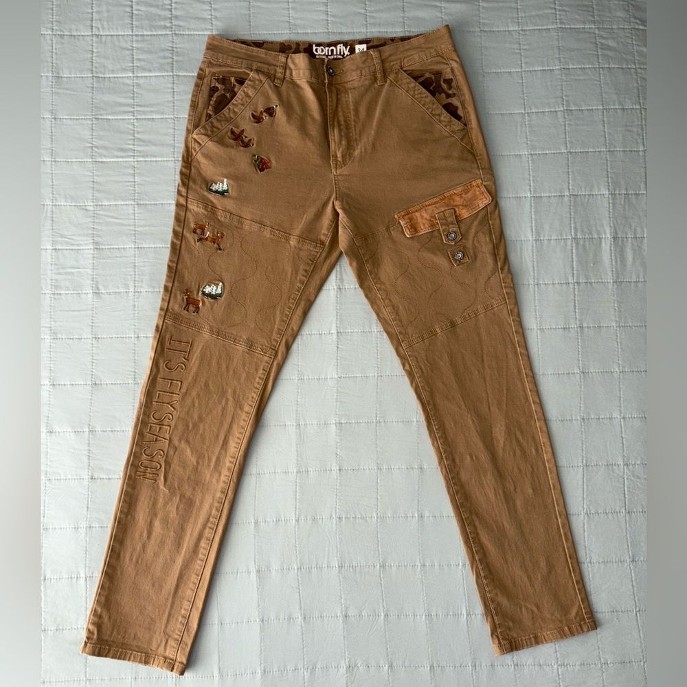 Born Fly Wildlife Heavy Canvas Pants Khaki Sz. 34x31